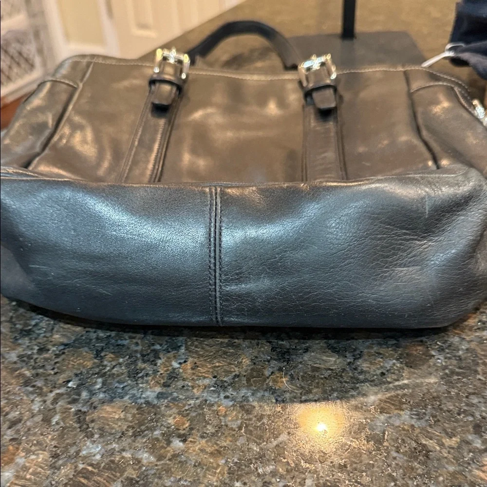 Vintage Small Black Hamptons Leatherware Tote